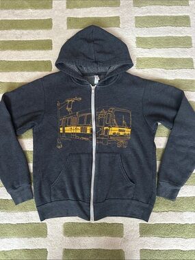 Muni Zip Hoodie with Yellow Transit Print